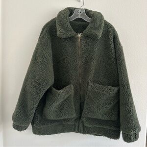 Angel Biba Cozy Green Sherpa‎ Teddy Jacket One Size